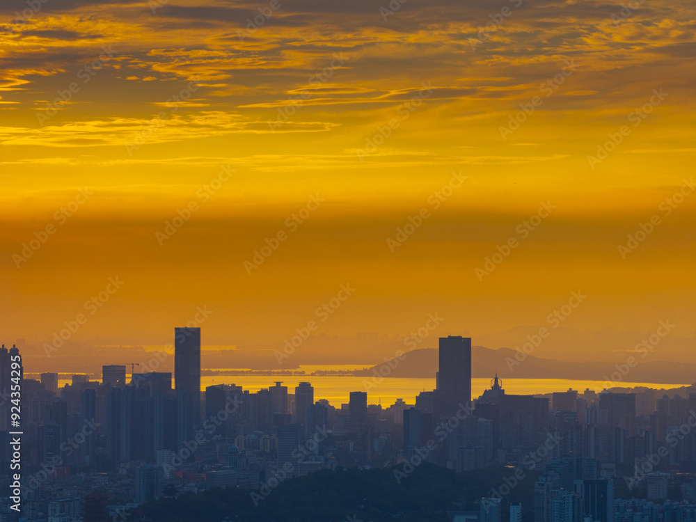 Skyline view of Wuhan City landmark Skyline view of Wuhan City landmark