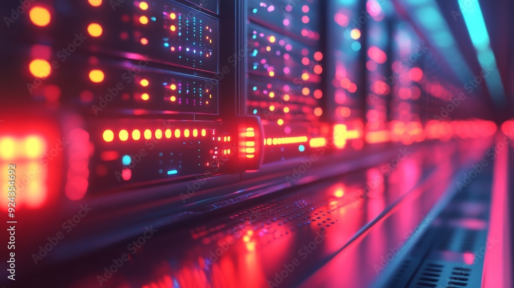 Data center filled with rows and rows of servers. Data center filled with rows and rows of servers.
