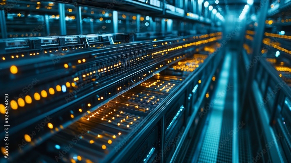 Data center filled with rows and rows of servers. Data center filled with rows and rows of servers.