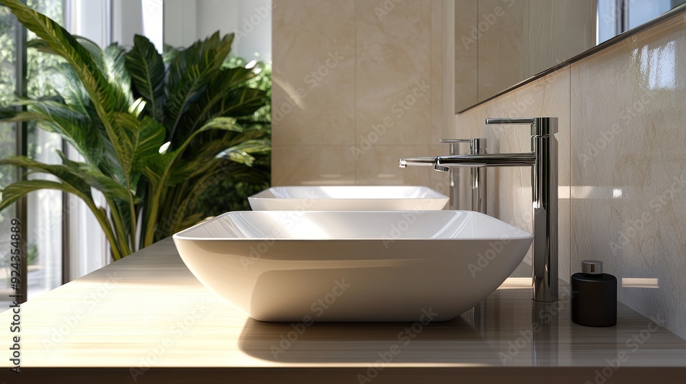 Modern Bathroom Sink with Chrome Faucet Modern Bathroom Sink with Chrome Faucet