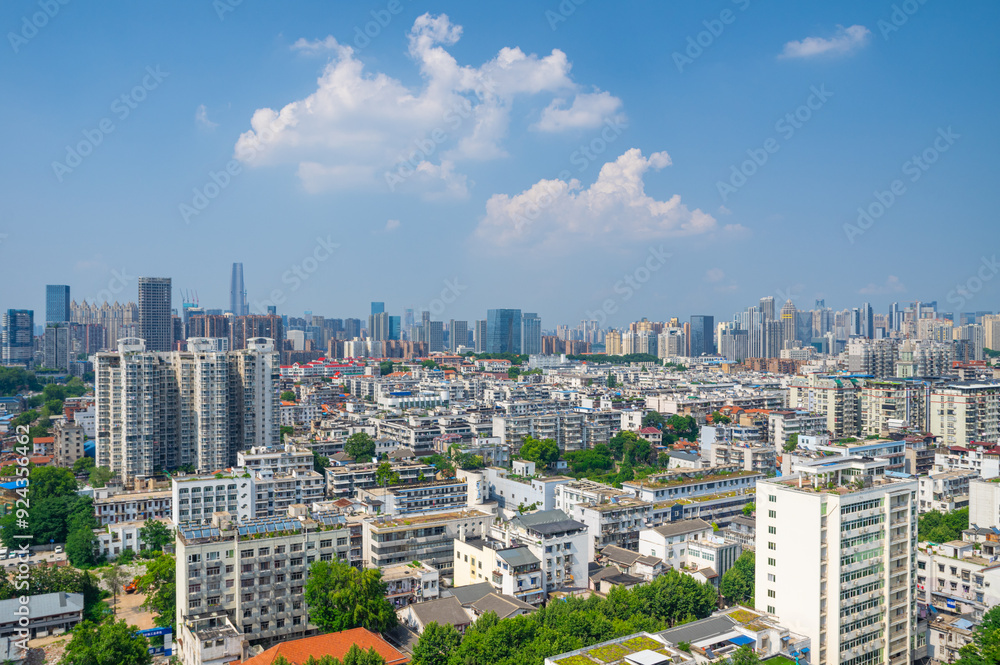 Obraz premium Skyline view of Wuhan City landmark