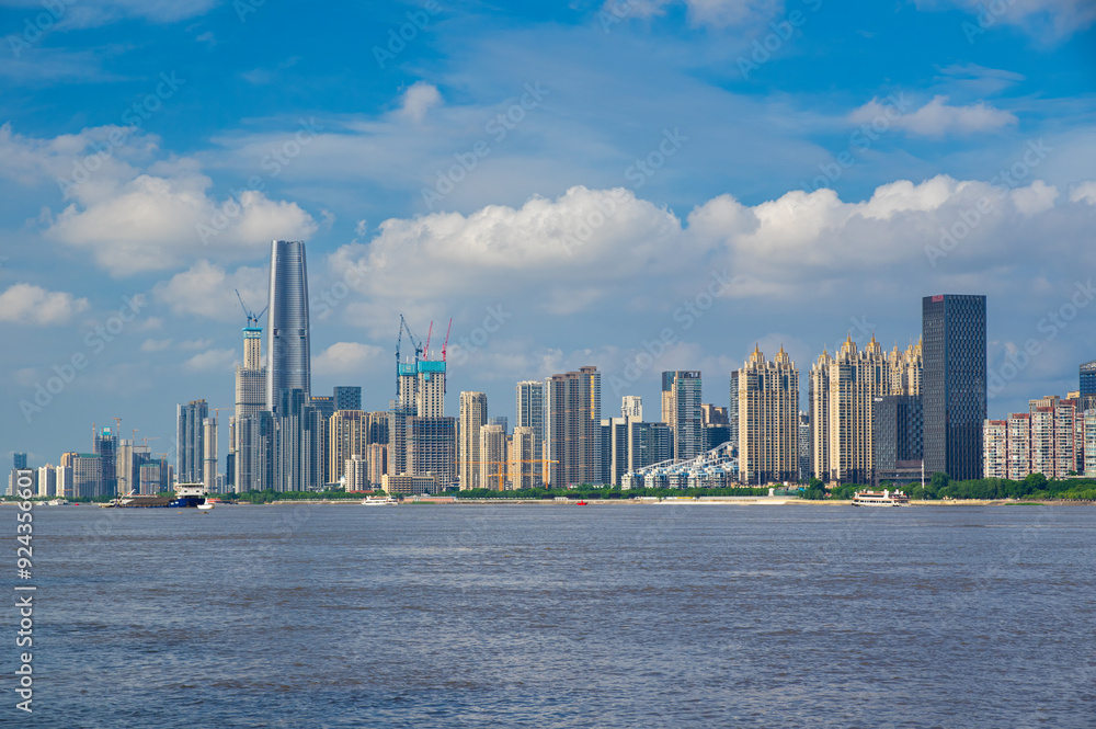Obraz premium Skyline view of Wuhan City landmark