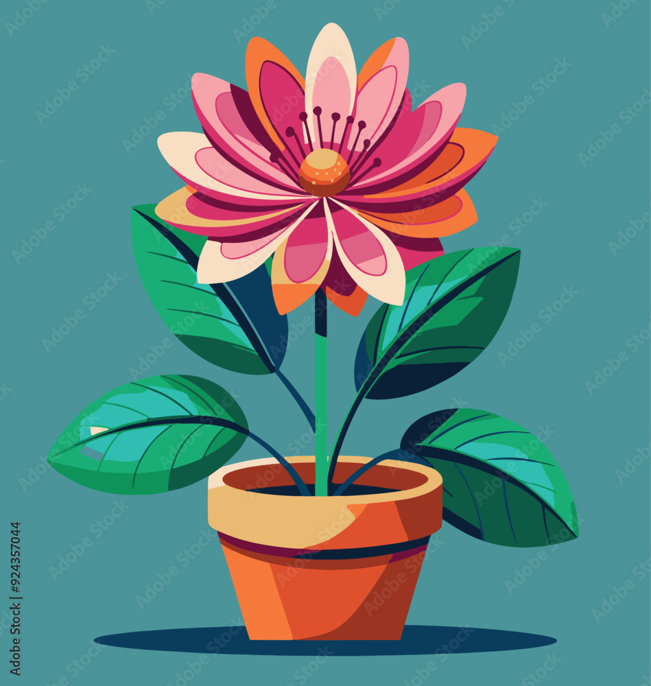 pink flower in a pot pink flower in a pot