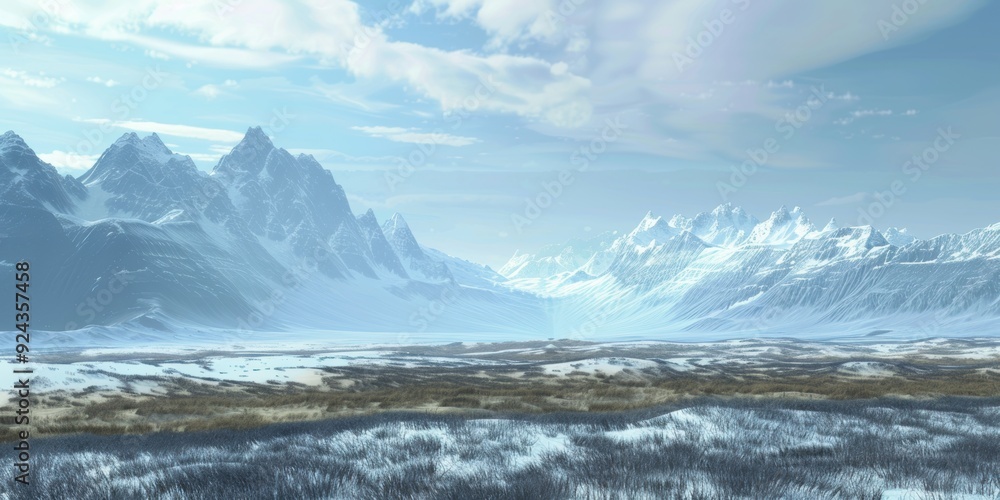 Majestic Alaska Mountains. Beautiful and serene Alaskan landscape Majestic Alaska Mountains. Beautiful and serene Alaskan landscape