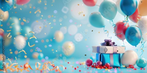 Celebratory Birthday Party Background. High-Detail Plain Background with Festive Accents Concept