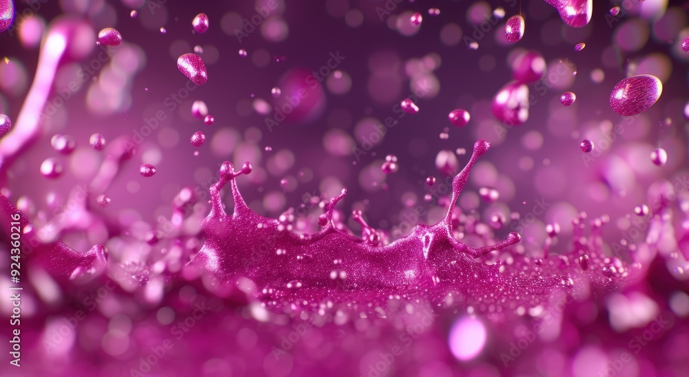 Sparkling pink liquid splash Sparkling pink liquid splash