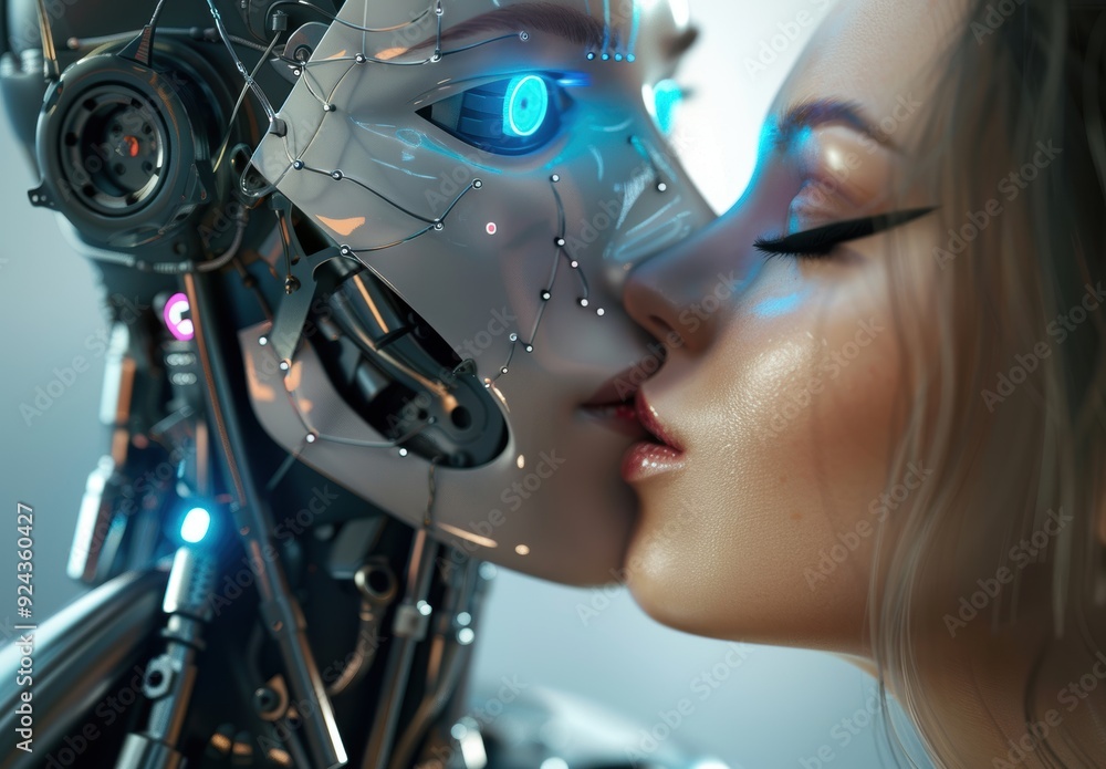 Futuristic woman with robotic helmet Futuristic woman with robotic helmet