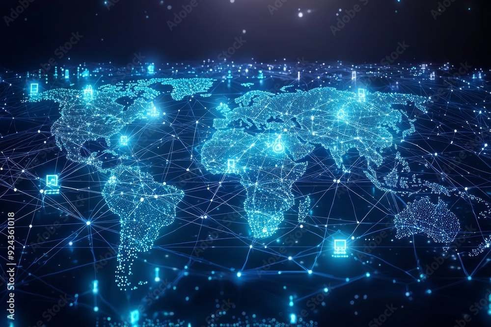 Global Digital Business Network Connection Illustration created with Generative AI Global Digital Business Network Connection Illustration created with Generative AI