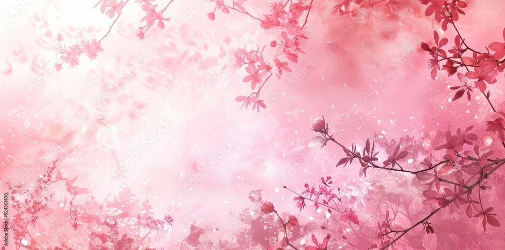 Fototapeta premium Girly Delight. High detailed plain background with floral accents