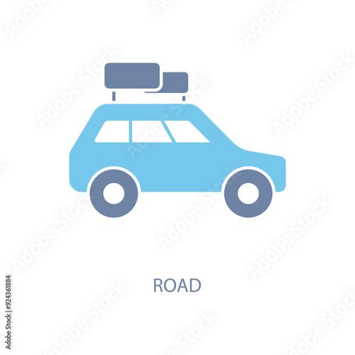 road concept line icon. Simple element illustration.road concept outline symbol design.