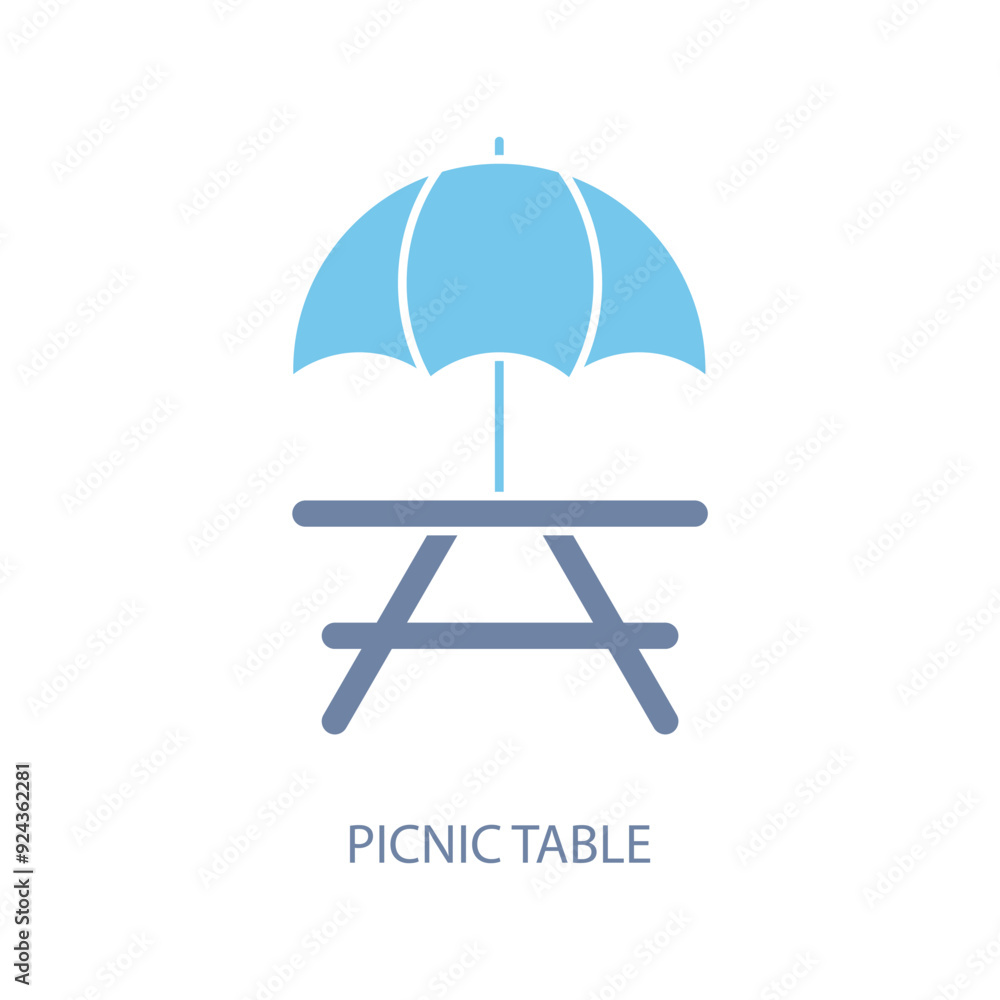 picnic table concept line icon. Simple element illustration.picnic table concept outline symbol design. picnic table concept line icon. Simple element illustration.picnic table concept outline symbol design.