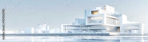 Modern Architecture Building 3D Illustration