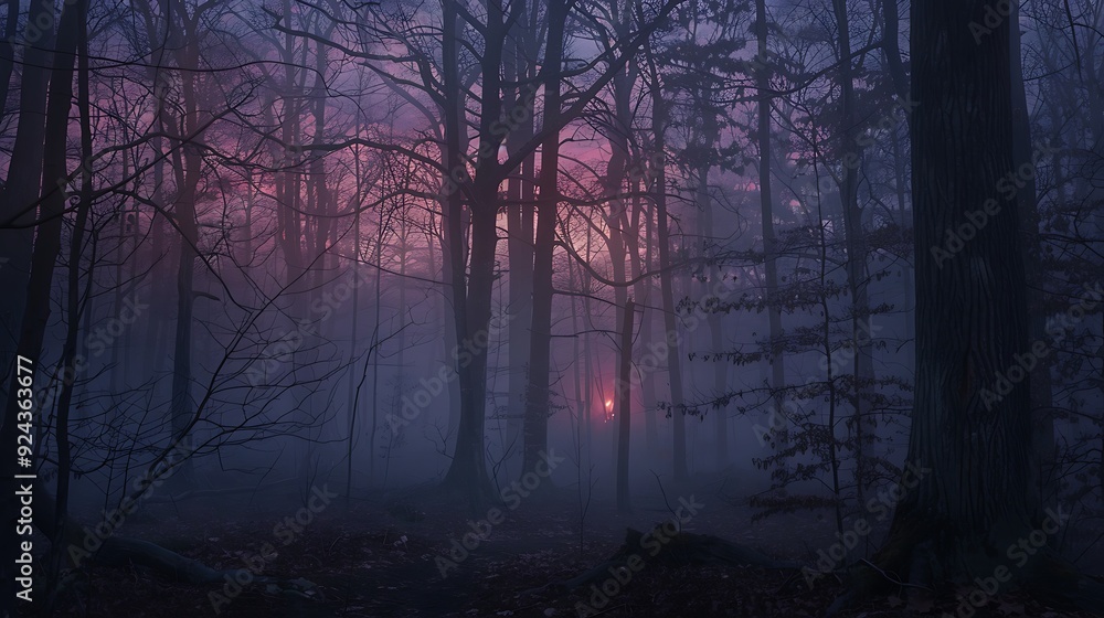 A stunning dusk is attainable by strolling across the woods A stunning dusk is attainable by strolling across the woods