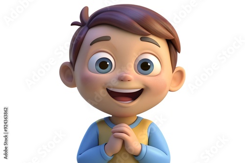 Smiling Boy with Clasped Hands