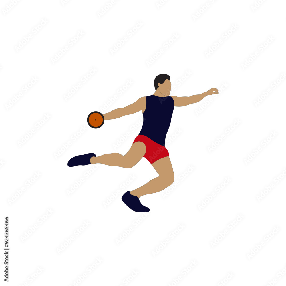 Discus Thrower Athlete vector illustration on white background Discus Thrower Athlete vector illustration on white background