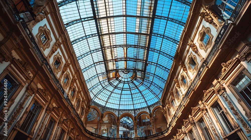 Glass ceiling roof of the old palace with gilded lights Glass ceiling roof of the old palace with gilded lights