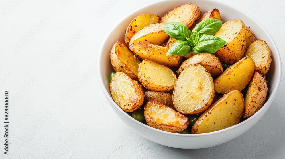 Roasted potatoes with fresh basil Roasted potatoes with fresh basil
