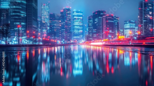 Night Cityscape Reflections