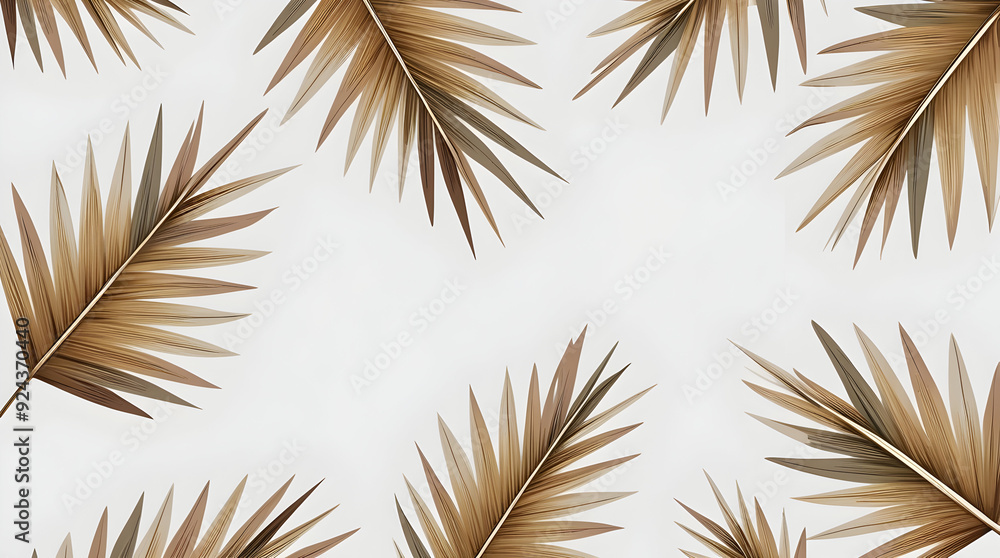 Fototapeta premium palm leaves on a white background