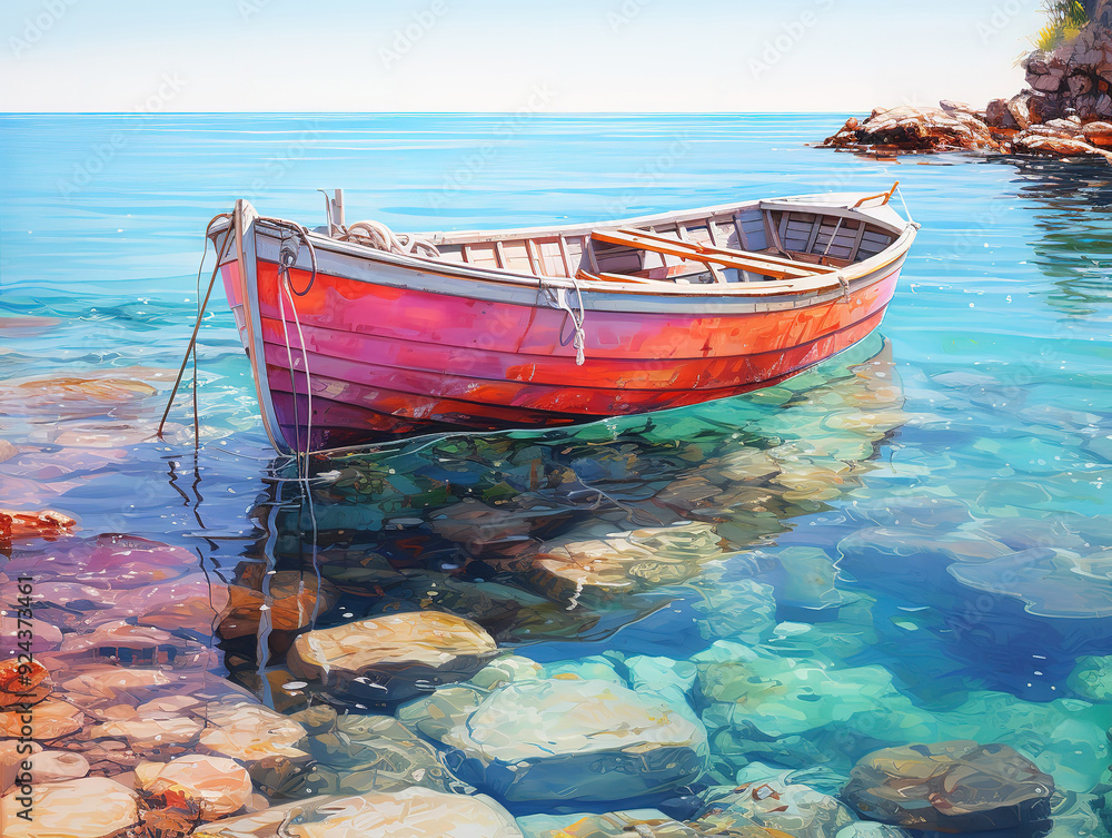 Obraz premium Incredible Portrait of scuba diver in the sea water with marine life