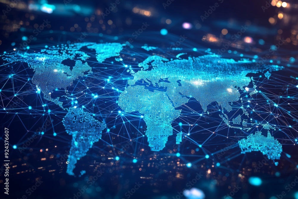 Global Digital Business Network Connection Illustration created with Generative AI Global Digital Business Network Connection Illustration created with Generative AI