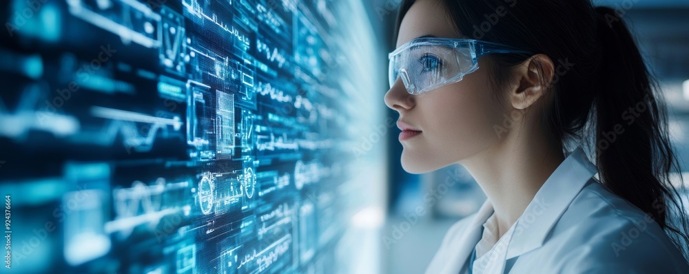 Medical technology, innovation health and medical research, healthcare and medicine. Doctor or technician working with data analysis, lab experiment, Generative AI Medical technology, innovation health and medical research, healthcare and medicine. Doctor or technician working with data analysis, lab experiment, Generative AI