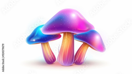 Vibrant mushroom illustration featuring a variety of colors, perfect for nature lovers and art enthusiasts alike.