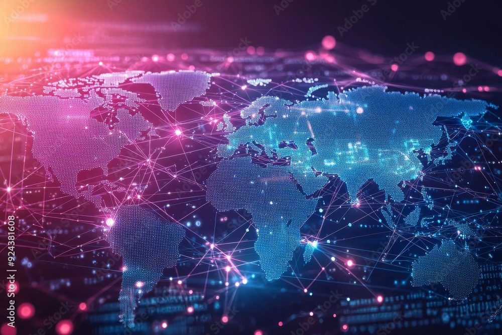 Global Digital Business Network Connection Illustration created with Generative AI Global Digital Business Network Connection Illustration created with Generative AI