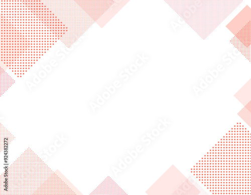 スクエアデザインの幾何学模様　フレーム素材　ピンク