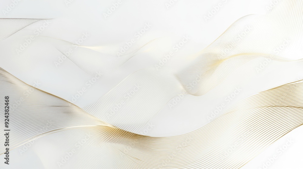 Subtle golden lines flow gracefully over a white backdrop, evoking a sense of calm and elegance in a minimalist style Subtle golden lines flow gracefully over a white backdrop, evoking a sense of calm and elegance in a minimalist style