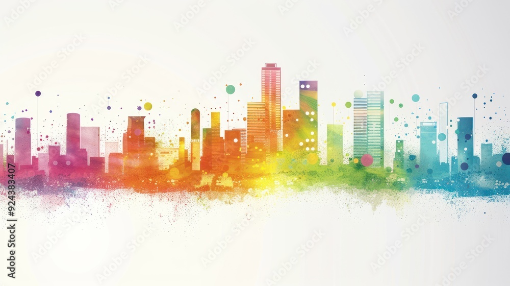 Abstract Colorful Cityscape. Abstract Colorful Cityscape.