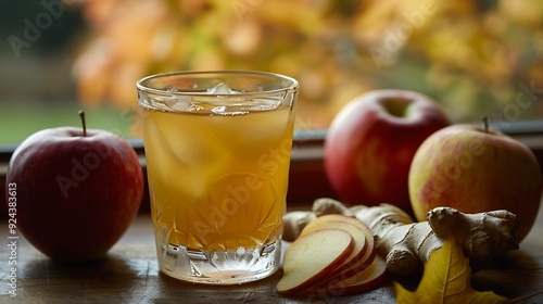Obraz na płótnie A type of cider infused with ginger and apples w salonie