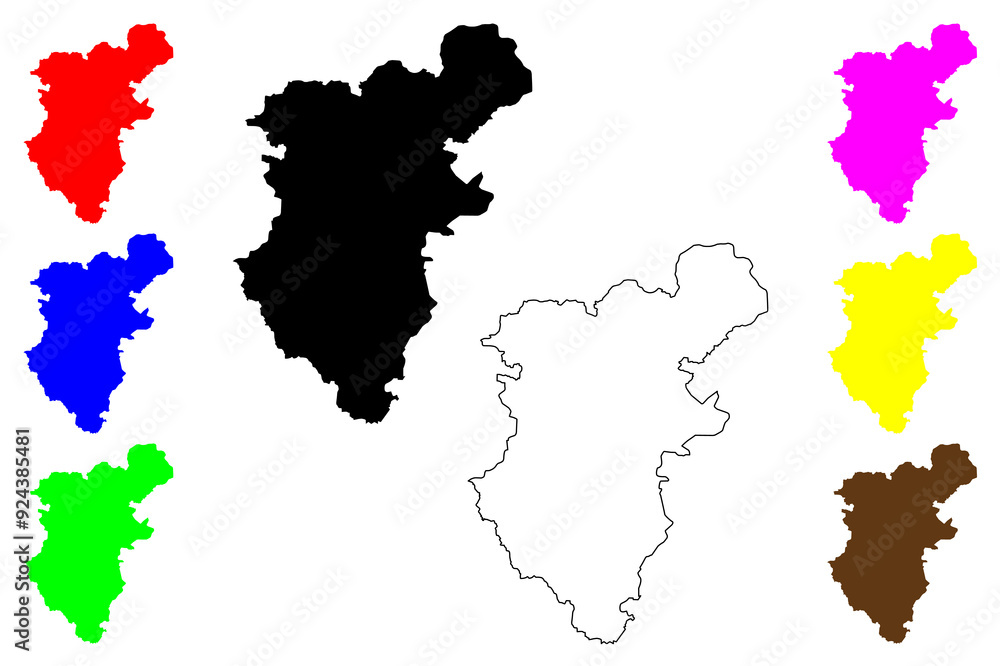 Fototapeta premium Denizli (Provinces of the Republic of Turkey) map vector illustration, scribble sketch Denizli ili map