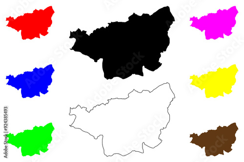 Diyarbakir (Provinces of the Republic of Turkey) map vector illustration, scribble sketch Diyarbakir ili map