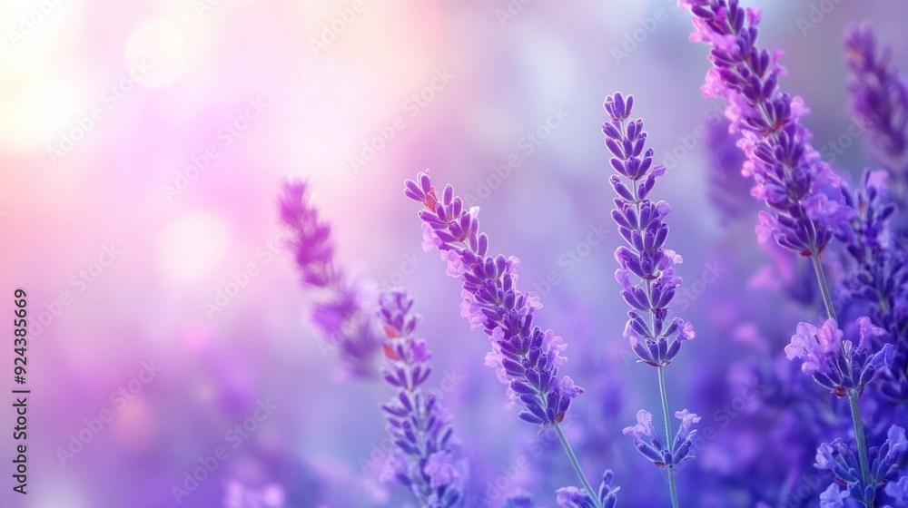 Naklejka premium Lavender Flowers in Sunlight