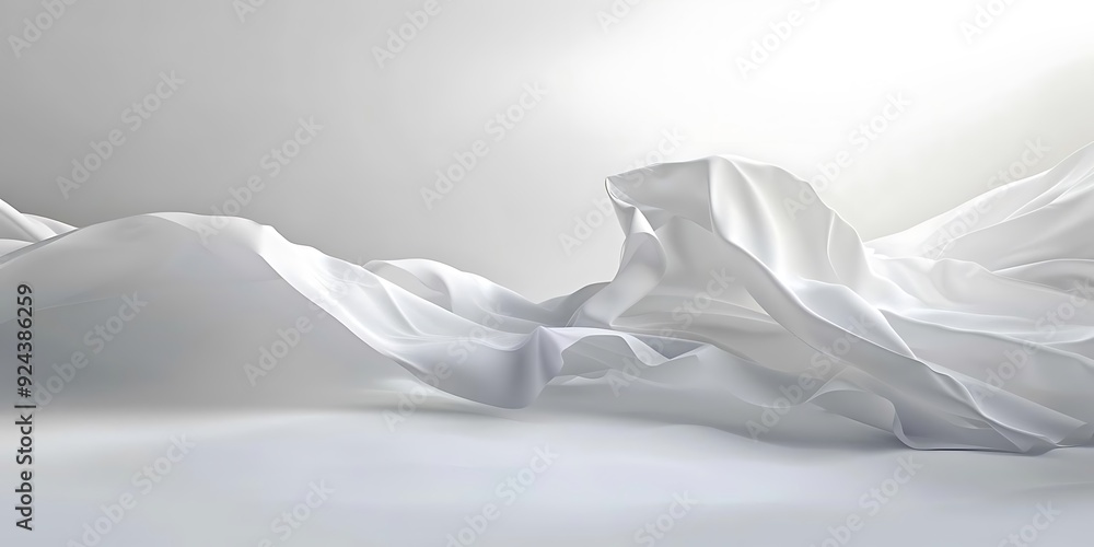 White Fabric Drape 3D Illustration White Fabric Drape 3D Illustration
