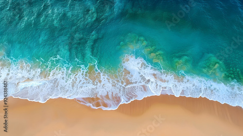 Aerial photography sea flower sea wave