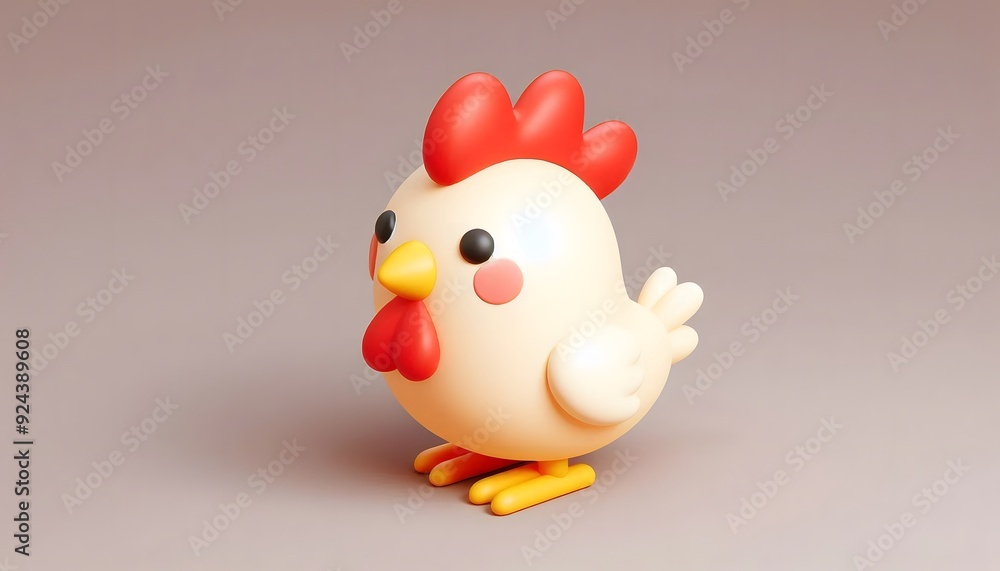 chicken character 3D posed playfully against a neutral background chicken character 3D posed playfully against a neutral background
