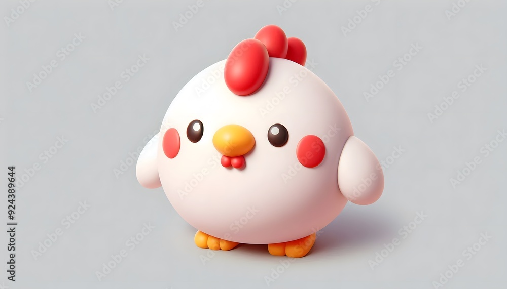 chicken character 3D posed playfully against a neutral background chicken character 3D posed playfully against a neutral background