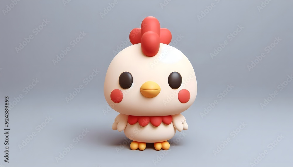 chicken character 3D posed playfully against a neutral background chicken character 3D posed playfully against a neutral background