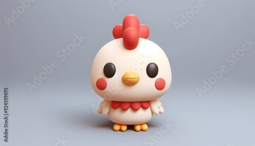 chicken character 3D posed playfully against a neutral background