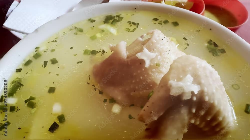 Video de comida peruana, caldo de gallina 