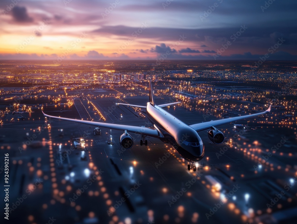A high-altitude view of a bustling aerospace hub showcases the interconnectedness of the industry and its focus on supply chain optimization. A high-altitude view of a bustling aerospace hub showcases the interconnectedness of the industry and its focus on supply chain optimization.