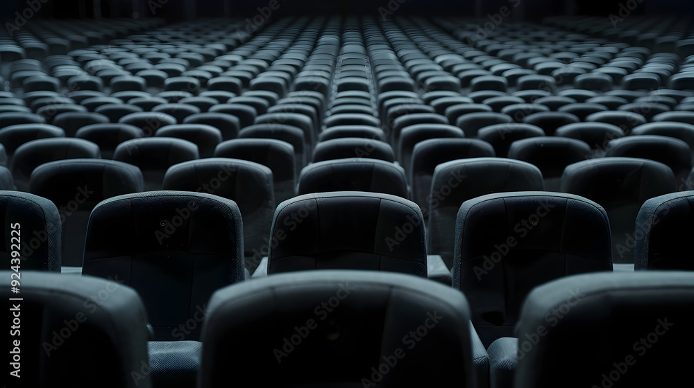 Fototapeta premium Rows of black seats