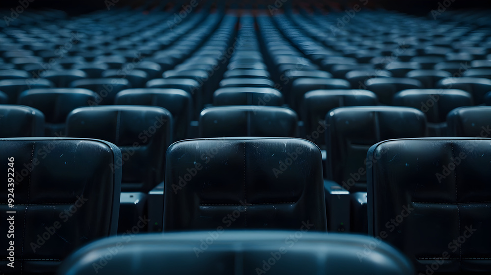 Rows of black seats Rows of black seats