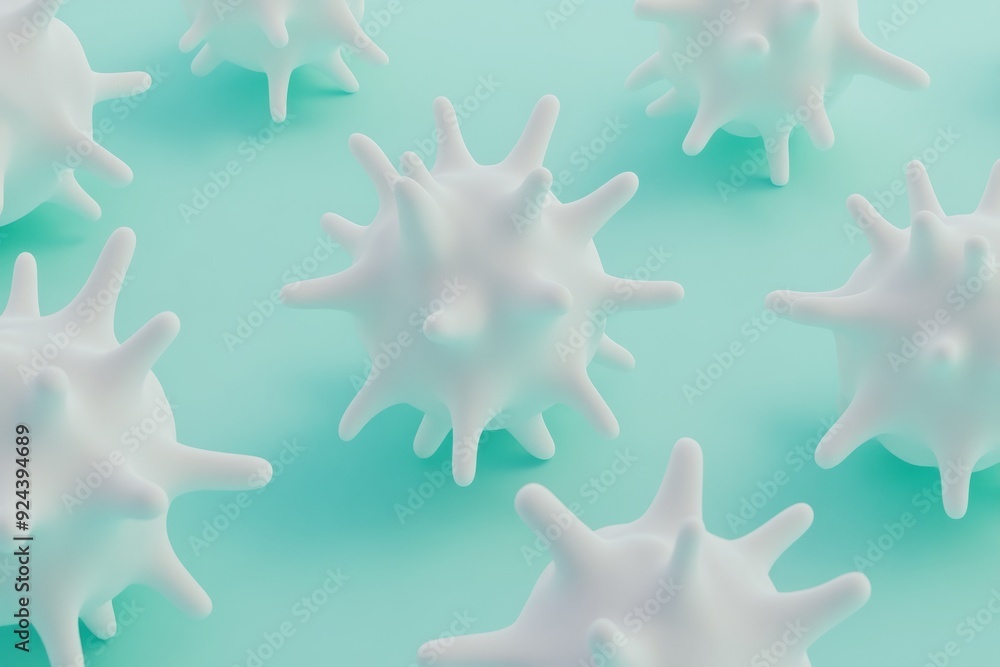 3D render of microscopic corona virus. 3D render of microscopic corona virus.