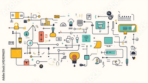 Wallpaper Mural Abstract Illustration of Connections and Ideas Torontodigital.ca