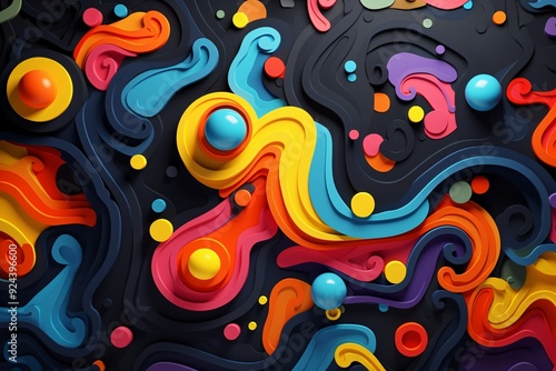 Abstract psychedelic 3d shapes background, Geometric shapes Background, psychedelic background, Psychedelic Wallpaper, AI Generative