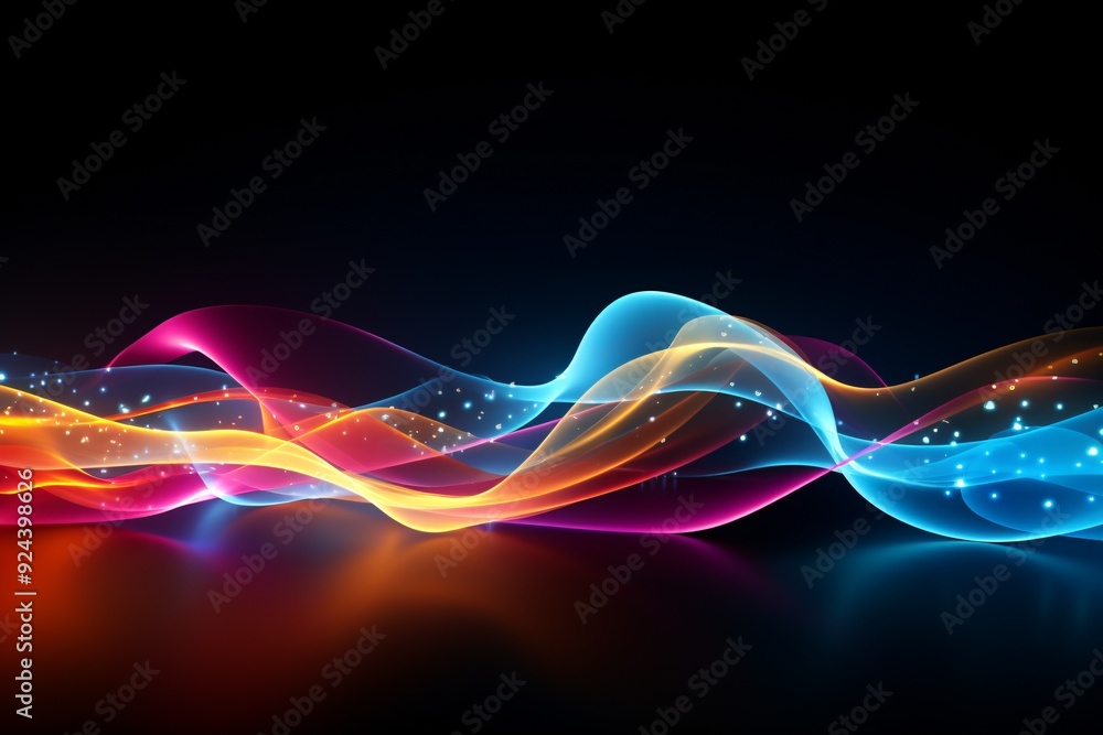 Energy Light Lines Flow Background, Neon Light Lines Flow Wallpaper, Abstract Neon Wallpaper, Neon Background, colorful curvy shape glowing Wallpaper, Technology Background, AI Generative