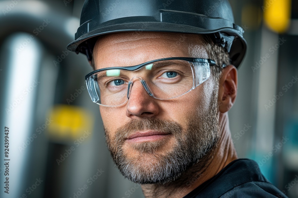 Portrait Of An Engineer In A Bustling Factory, Focused And Determined Portrait Of An Engineer In A Bustling Factory, Focused And Determined